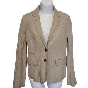 J. Crew Women's Beige Schoolboy Blazer Herringbone Size 2